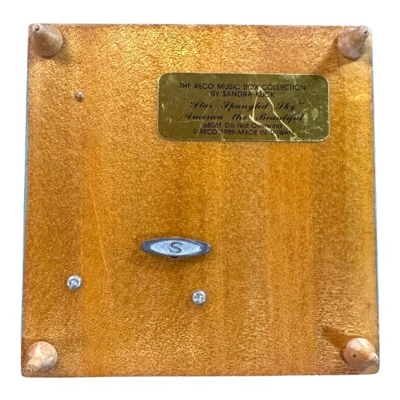 Reco Music Jewelry Box Sandra Kuck "Star Spangled Sky" Mirror Vintage READ - Picture 5 of 14